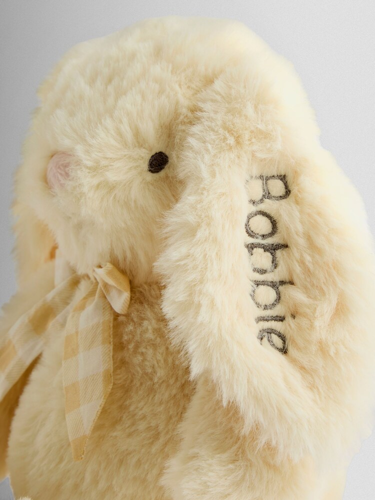 JoJo Maman Bébé Personalised Gingham Bobbie Bunny Soft Toy Plushie Small - Image 4 of 4