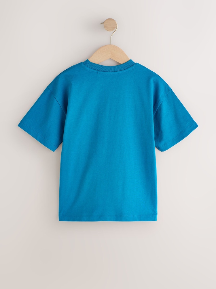 Teal Blue Skate Relaxed Fit Short Sleeve Graphic T-Shirt (3-16yrs) - Image 2 of 5 Teal Blue Skate Relaxed Fit Short Sleeve Graphic T-Shirt (3-16yrs) - Image 2 of 5