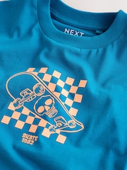 Teal Blue Skate Relaxed Fit Short Sleeve Graphic T-Shirt (3-16yrs) - Image 3 of 5