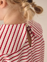 Red Stripe Long Sleeve Textured Collar Top (3mths-7yrs) - Image 3 of 7