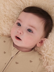 Neutral Brown Bear Two Way Zip Baby Sleepsuits 4 Pack (0mths-2yrs) - Image 3 of 17