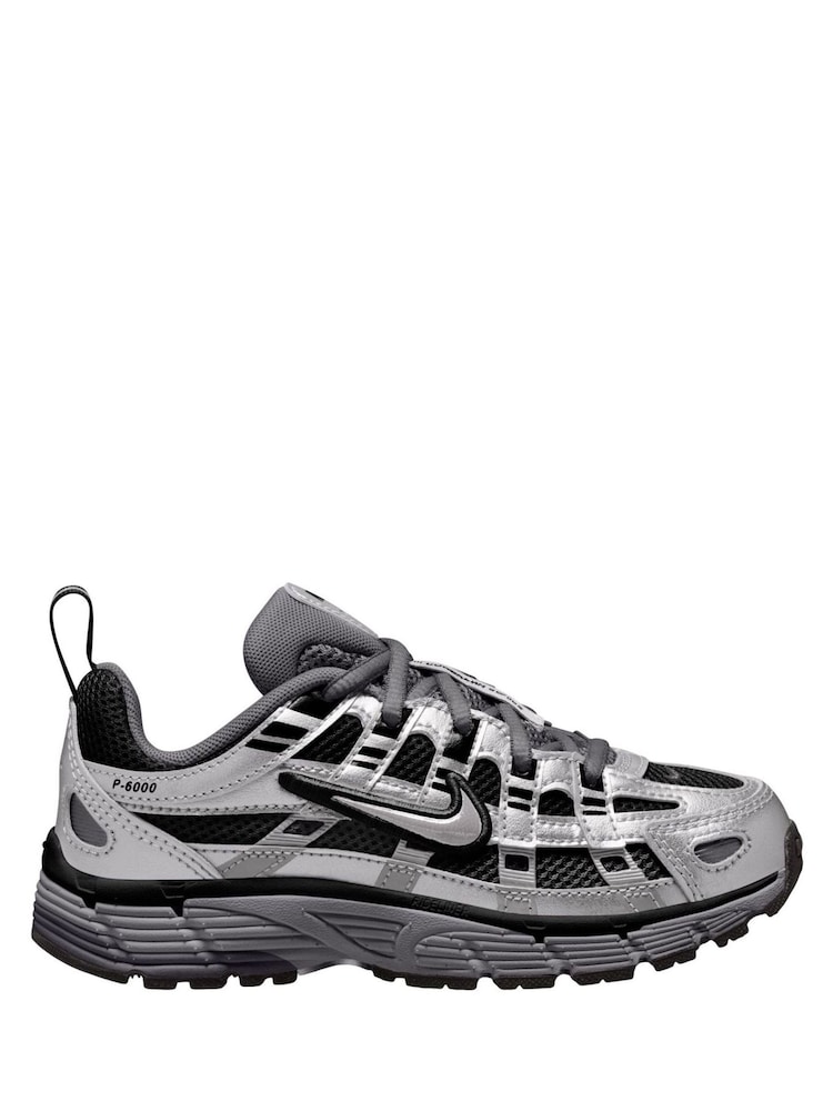 Nike Black Silver Junior P6000 Trainers - Image 1 of 3