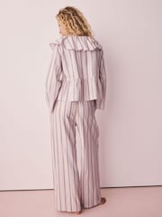 Pink Woven Long Sleeve Peplum Pyjamas - Image 4 of 8
