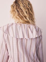 Pink Woven Long Sleeve Peplum Pyjamas - Image 5 of 8