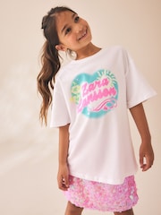 White Zara Larsson Oversized Graphic T-Shirt (3-16yrs) - Image 1 of 9
