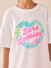 White Zara Larsson Oversized Graphic T-Shirt (3-16yrs) - Image 5 of 9