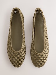 Olive Green Forever Comfort® Satin Weave Ballet Flats - Image 1 of 5