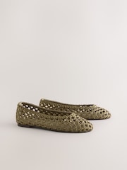 Olive Green Forever Comfort® Satin Weave Ballet Flats - Image 2 of 5