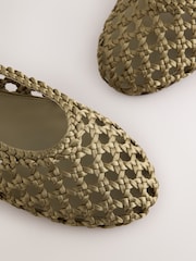 Olive Green Forever Comfort® Satin Weave Ballet Flats - Image 4 of 5