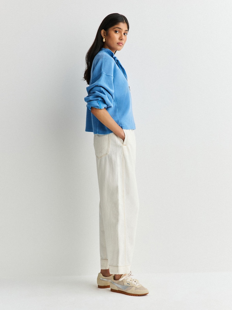 Free People Blue Celeste Quarter Zip Jumper - Image 2 of 5 Free People Blue Celeste Quarter Zip Jumper - Image 2 of 5