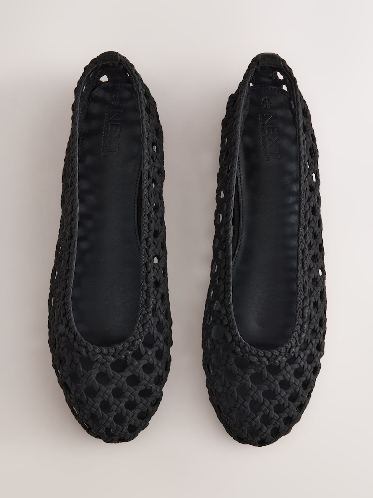 Black Forever Comfort® Satin Weave Ballet Flats - Image 1 of 5 Black Forever Comfort® Satin Weave Ballet Flats - Image 1 of 5