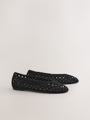 Black Forever Comfort® Satin Weave Ballet Flats - Image 2 of 5