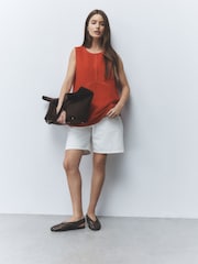 Chocolate Brown Forever Comfort® Slingback Weave Ballet Flats - Image 2 of 10
