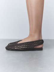 Chocolate Brown Forever Comfort® Slingback Weave Ballet Flats - Image 5 of 10