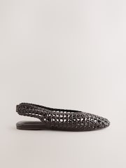Chocolate Brown Forever Comfort® Slingback Weave Ballet Flats - Image 8 of 10