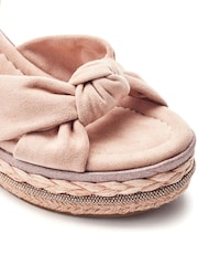 Moda in Pelle Natural Meerah Glitz Wedge Knot Sandals - Image 3 of 3