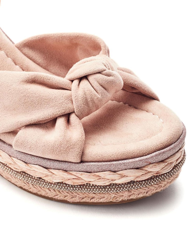 Moda in Pelle Natural Meerah Glitz Wedge Knot Sandals - Image 3 of 3