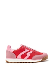 Moda in Pelle Pink Biankah Multi Panel Lace-Up Trainers - Image 1 of 3