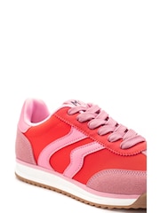 Moda in Pelle Pink Biankah Multi Panel Lace-Up Trainers - Image 2 of 3