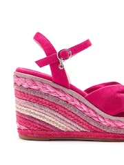 Moda in Pelle Pink Meerah Glitz Wedge Knot Sandals - Image 2 of 3