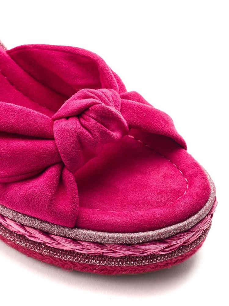 Moda in Pelle Pink Meerah Glitz Wedge Knot Sandals - Image 3 of 3 Moda in Pelle Pink Meerah Glitz Wedge Knot Sandals - Image 3 of 3