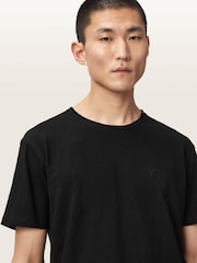 AllSaints Black Flax Short Sleeve Crew Neck T-Shirt - Image 4 of 7