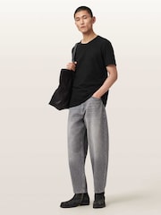 AllSaints Black Flax Short Sleeve Crew Neck T-Shirt - Image 6 of 7