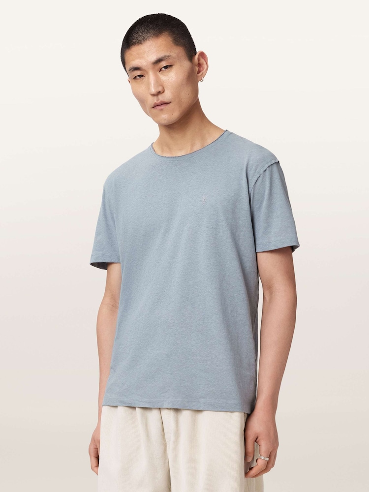 AllSaints Blue Flax Short Sleeve Crew Neck T-Shirt - Image 2 of 8