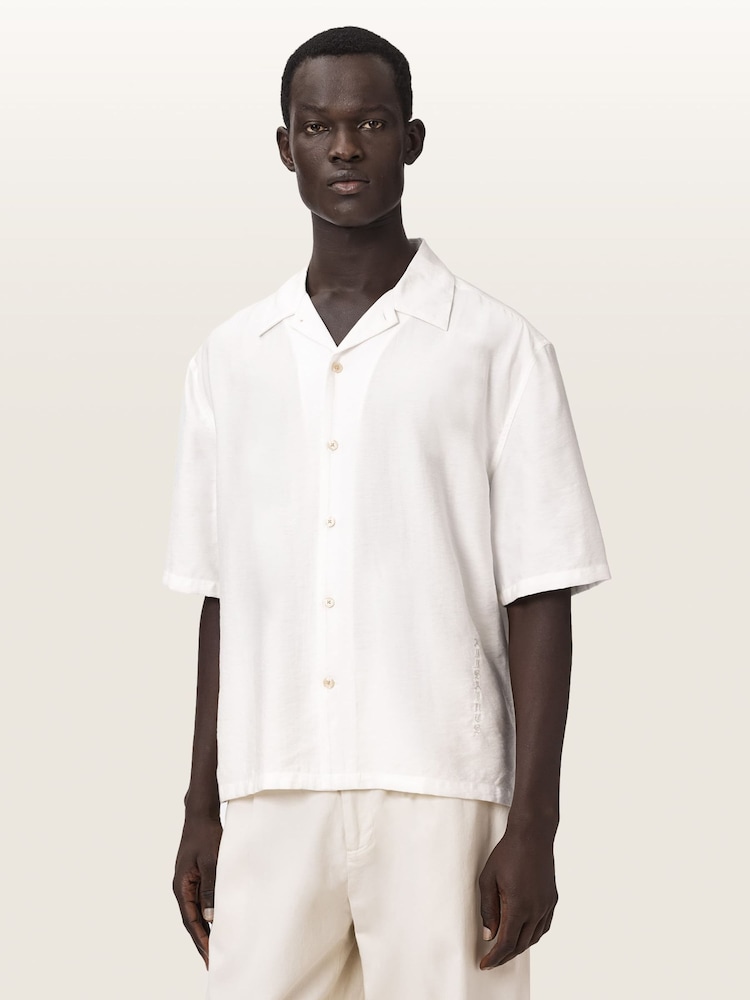 AllSaints White Purley Short Sleeve Shirt - Image 1 of 6