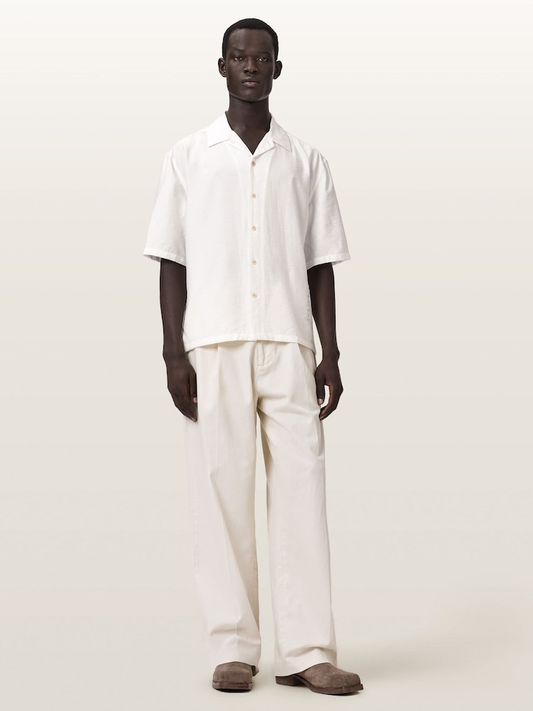 AllSaints White Purley Short Sleeve Shirt - Image 2 of 6