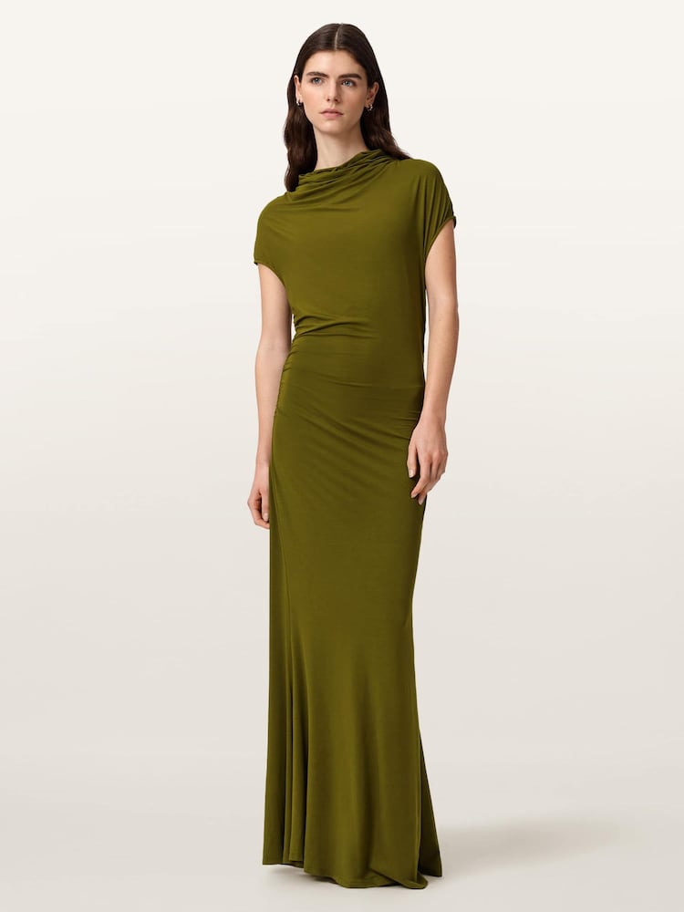 AllSaints Green Selena Dress - Image 1 of 5