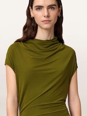 AllSaints Green Selena Dress - Image 3 of 5