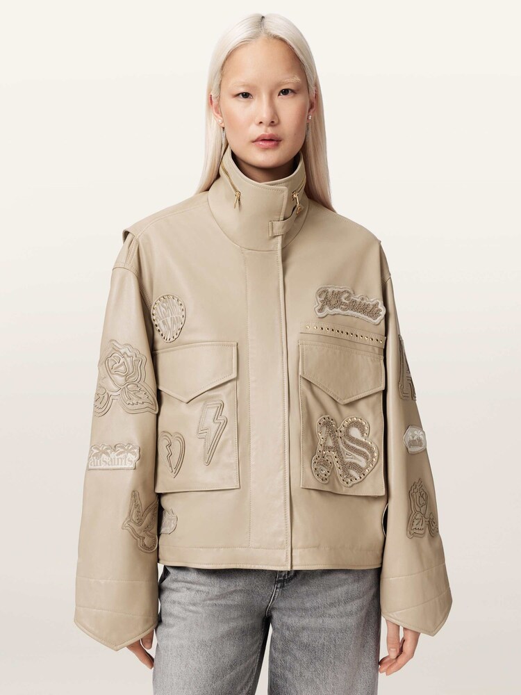 AllSaints Brown Clay Patch Jacket - Image 1 of 6