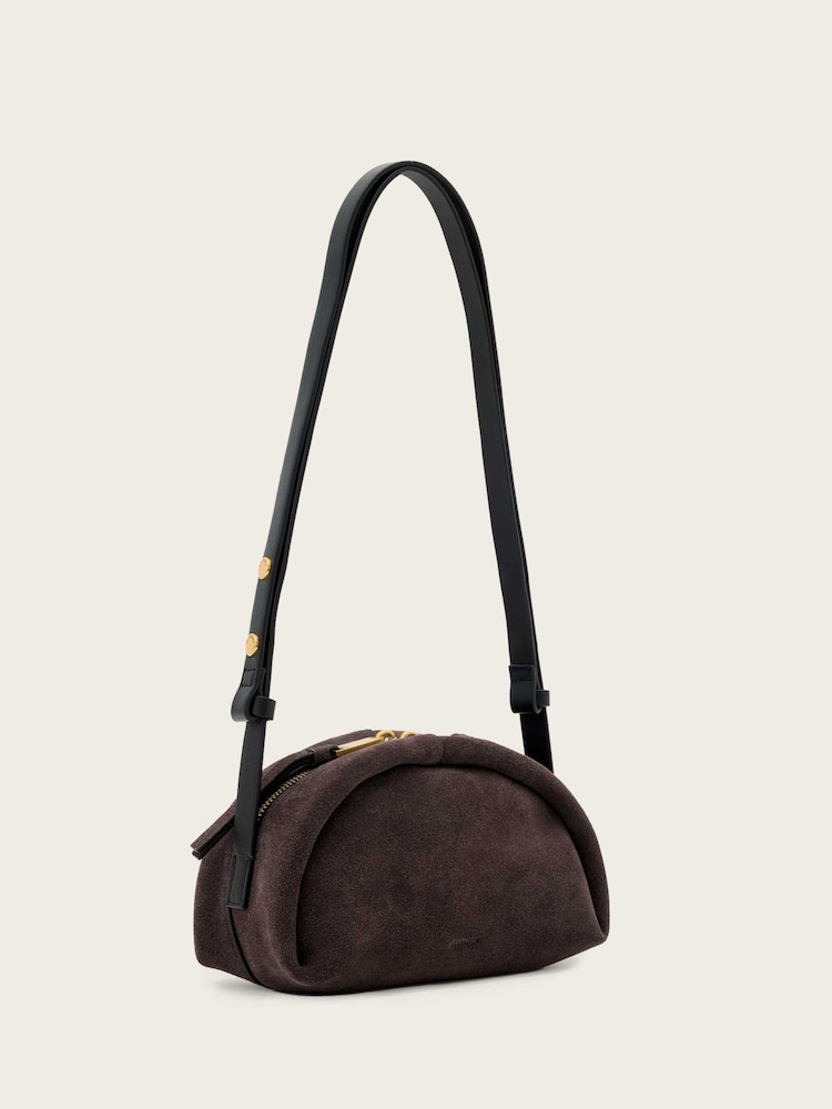 AllSaints Brown Rosalie Suede Cross-Body Bag - Image 2 of 6
