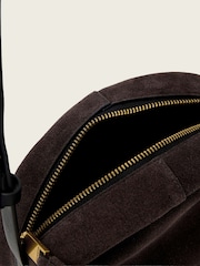 AllSaints Brown Rosalie Suede Cross-Body Bag - Image 4 of 6