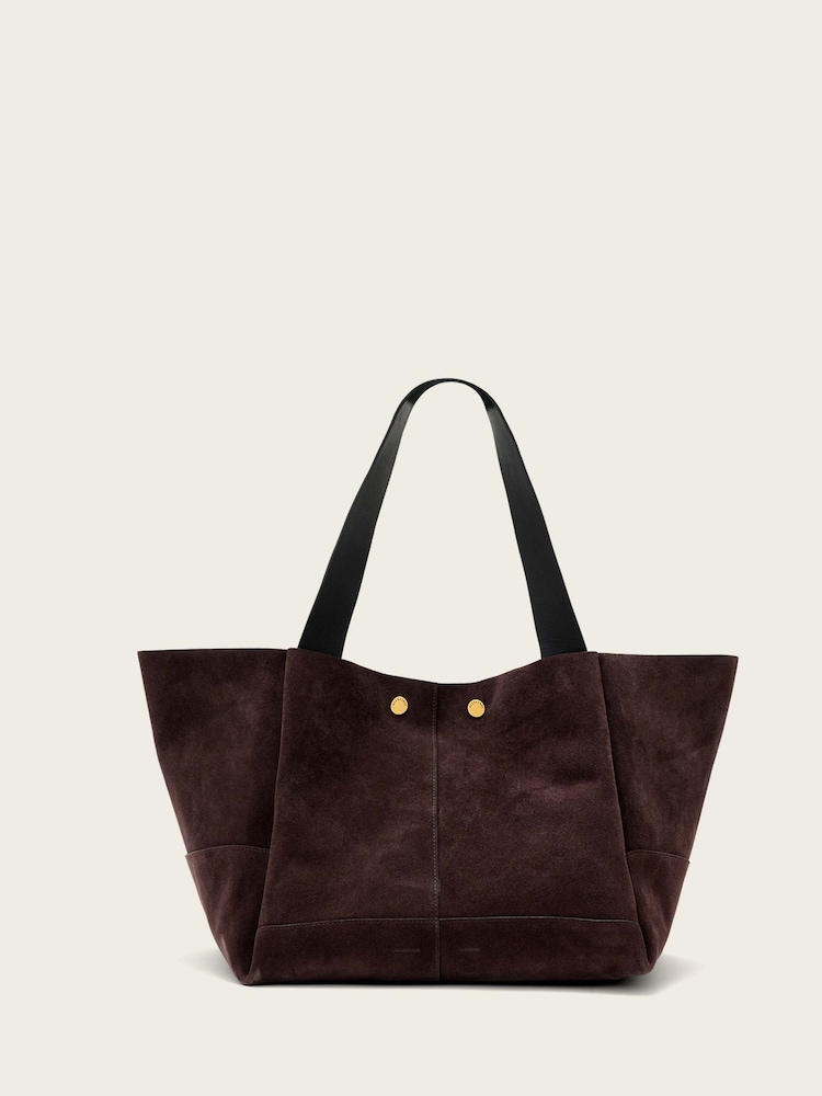 AllSaints Red Noemie Suede Tote - Image 1 of 6 AllSaints Red Noemie Suede Tote - Image 1 of 6