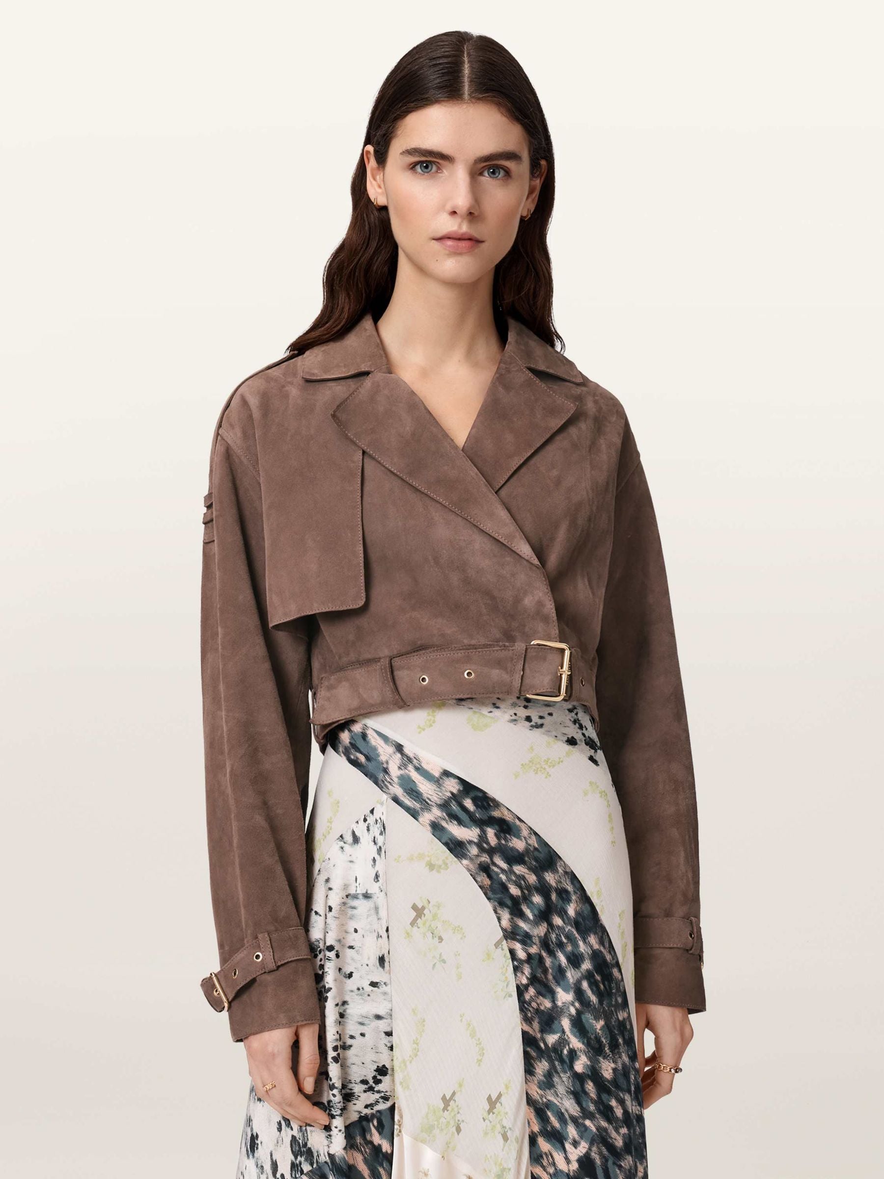 Allsaints Ophelia Suede Jacket - Brown - Image 3