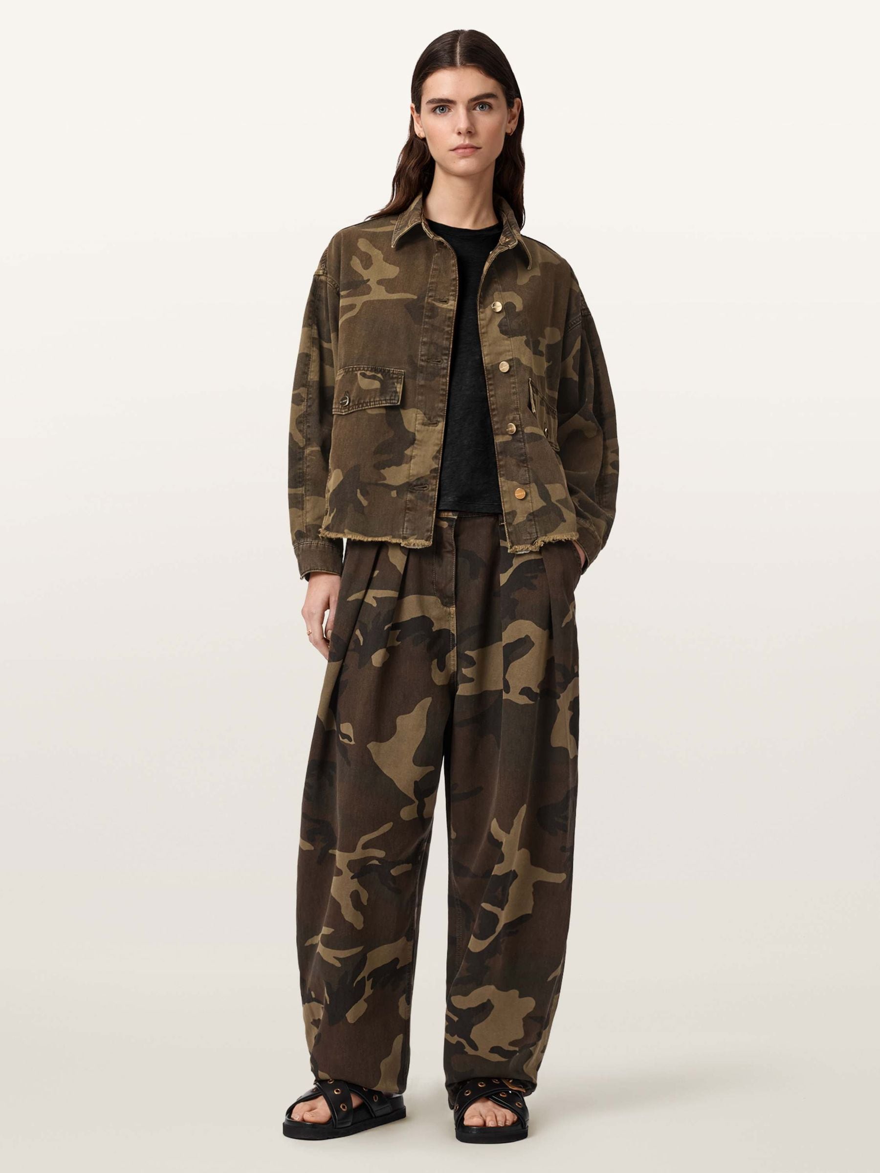 Buy AllSaints Green Hettie Camo Shacket from Next USA