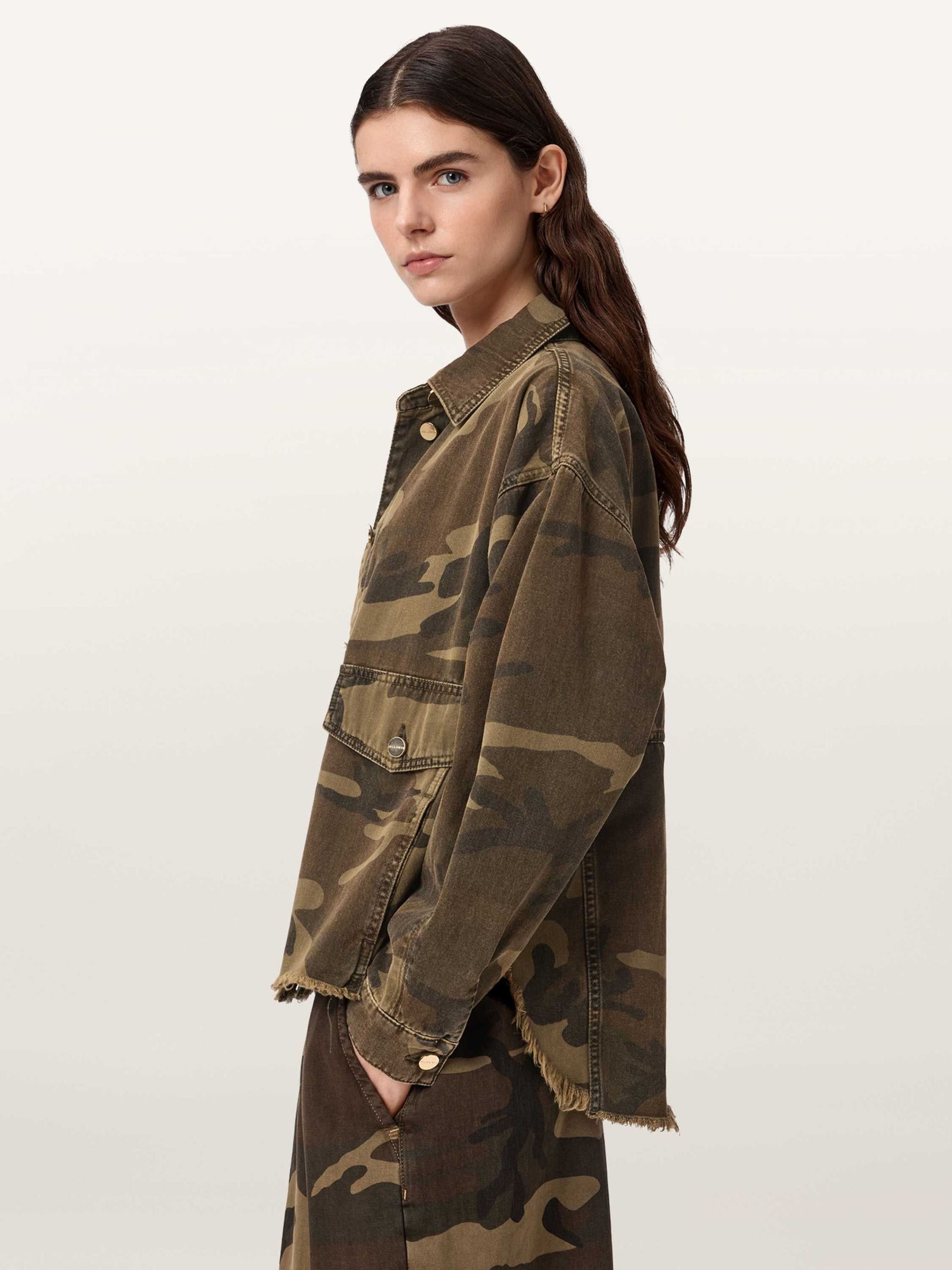 Buy AllSaints Green Hettie Camo Shacket from Next USA