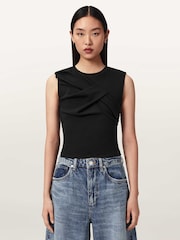 AllSaints Black Nella Tank - Image 1 of 6