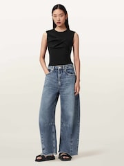 AllSaints Black Nella Tank - Image 2 of 6