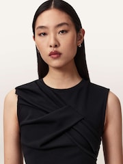 AllSaints Black Nella Tank - Image 3 of 6