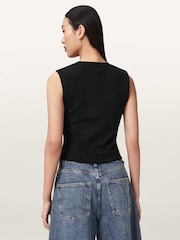 AllSaints Black Nella Tank - Image 4 of 6