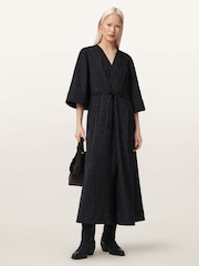 AllSaints Black Diana Dress - Image 1 of 5