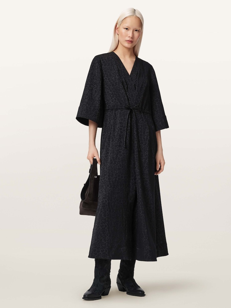 AllSaints Black Diana Dress - Image 1 of 5
