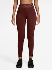 Nike Mystic Date Brown Pro Sculpt High Waisted Full Length Leggings - Image 1 of 3