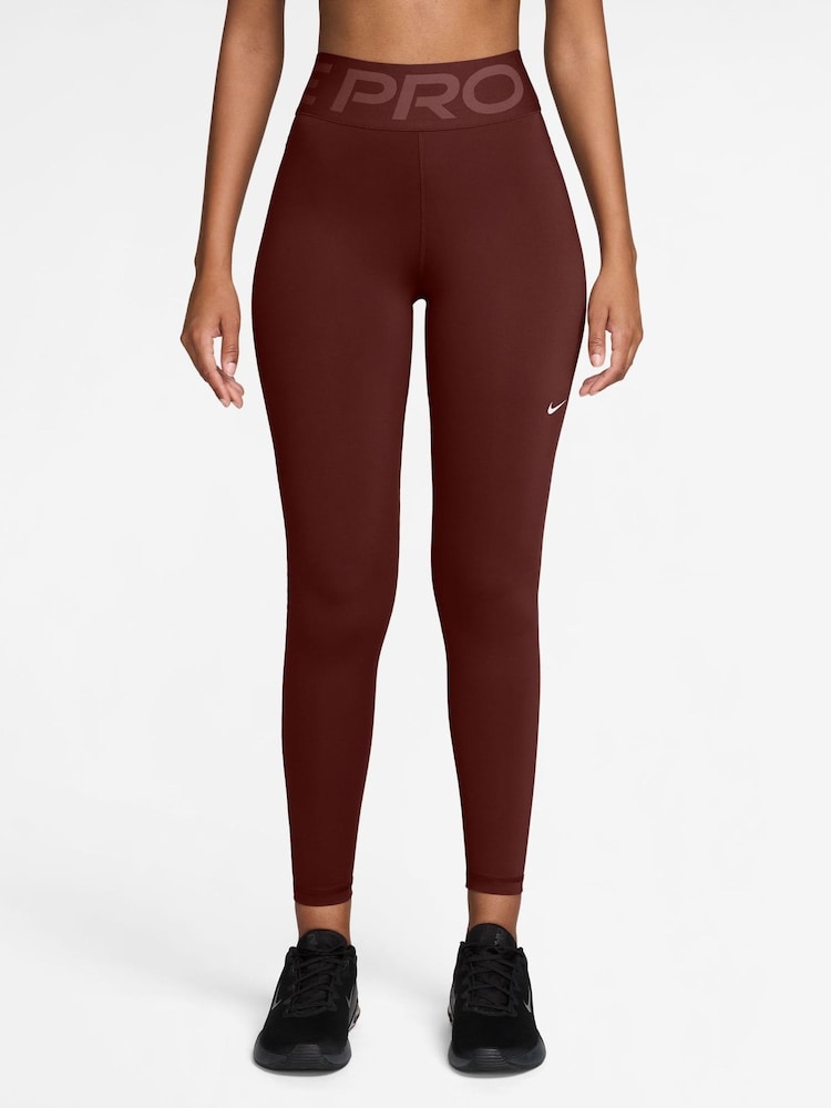 Nike Mystic Date Brown Pro Sculpt High Waisted Full Length Leggings - Image 1 of 3