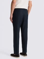 MOSS Blue Linen Drawstring Trousers - Image 3 of 5