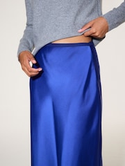 Cobalt Blue Satin Midi Skirt - Image 5 of 5