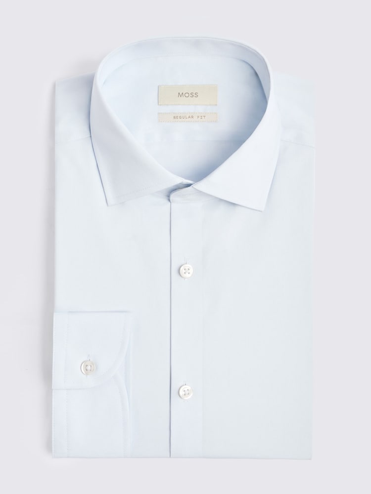 MOSS Blue Regular Fit Stretch Shirt - Image 2 of 2